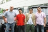 The Hisun sales team in Hanau: Sven Windirsch (dealer support), Zhenglong Then (warehouse / technology), Hua Chen (management) and Jens Yu (marketing)
