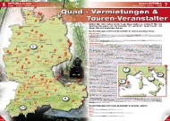 ATV&QUAD Magazin 2011/09-10, Seite 6-7, Aktuell: Erlebnis
Quadvermietungen und Tourenveranstalter