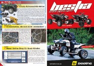ATV&QUAD Magazin 2011/09-10, Seite 18-19, Aktuell: News & Trends 
Yamaha: Grizzly-Schneeschild-Aktion
Baumgartner: Schneeketten, die sich nicht verstecken
Keszler: Neuer Online-Shop für Quad-Händler