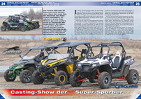 ATV&QUAD Magazin 2013/03-04, Seite 24-33, Vergleichstest Side-by-Sides, Can-Am Maverick 1000 vs. Arctic Cat WildCat 1000 vs. Polaris RZR XP 900: Casting-Show der Super-Sportler