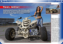ATV&QUAD Magazin 2014/07-08, Seite 56-57, Tuning, Ramona & Detels ‚Flat Iron‘: Taxi, bitte!